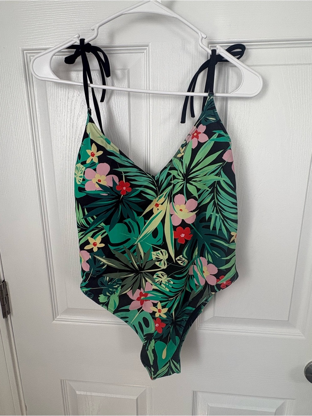 Victoria's Secret Floral Tropical One-Piece Swimsuit - Black, Green & Pink